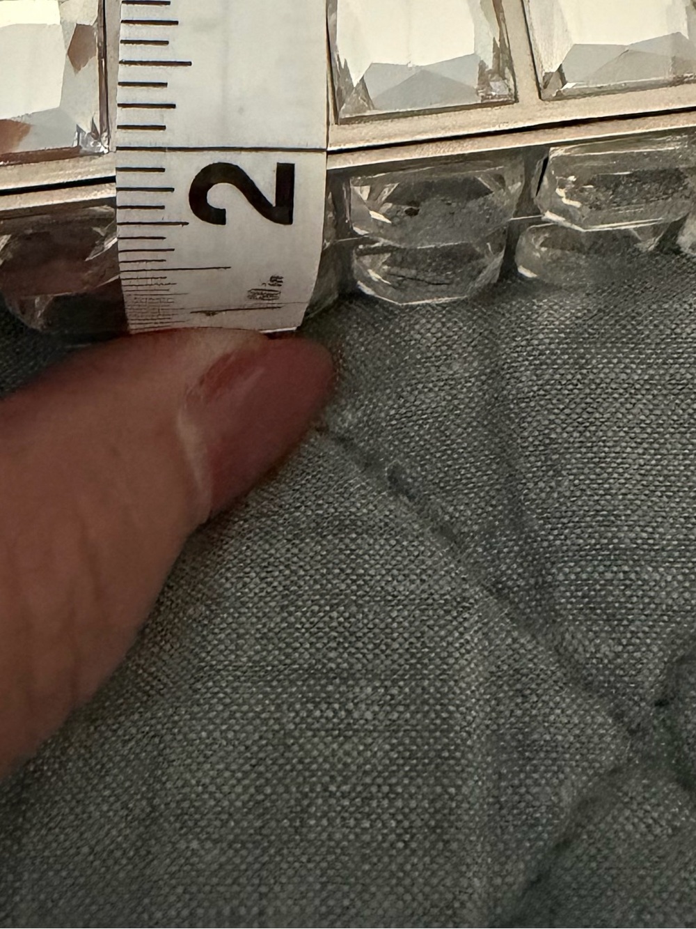 Natasha Crystal Grid Evening Clutch Bag in Clear Silver - Picture 6 of 8
